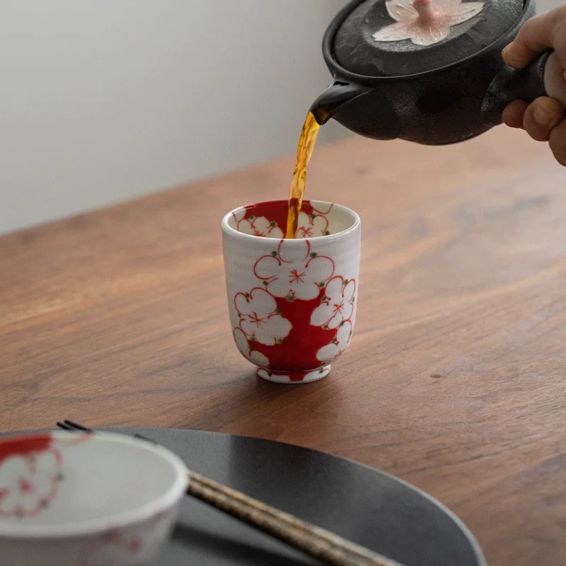 Hasami Ware Handcrafted Hana Miyabi Sakura Couple Teacup Pair