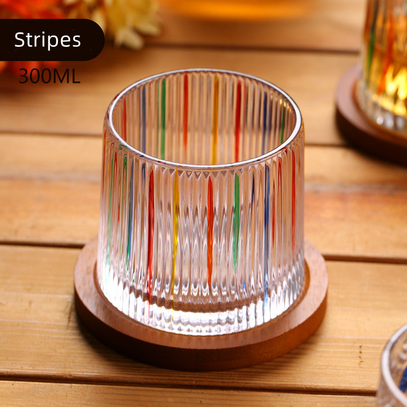 Rotating Multi Color Stained Whiskey Glass With Gift Box - MASU