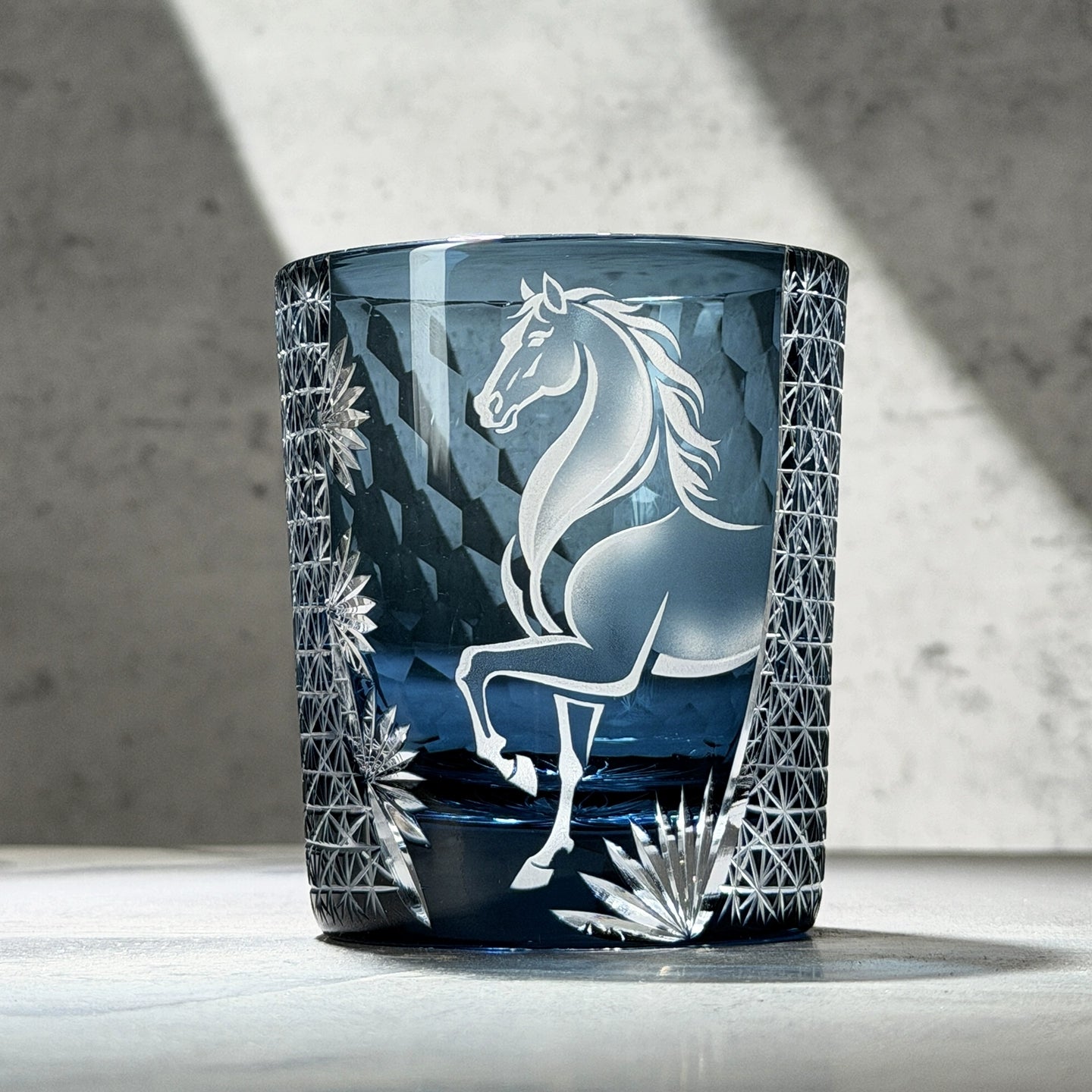 Edo Kiriko Handcrafted Meiba Whisky Glass With Wooden Box