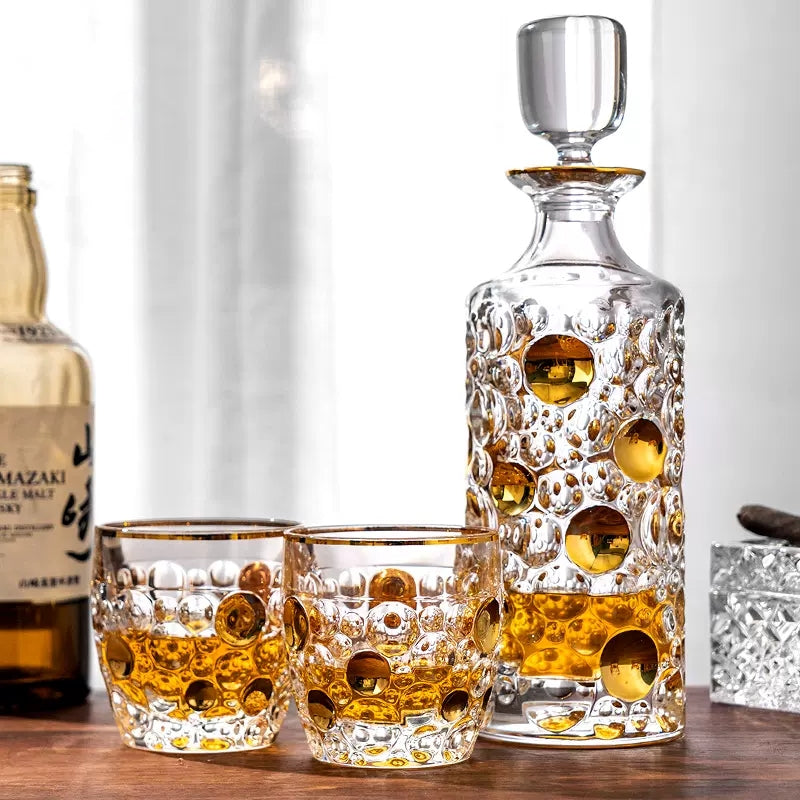 Bohemia Lisboa Eleganza Crystal Whisky Decanter Set