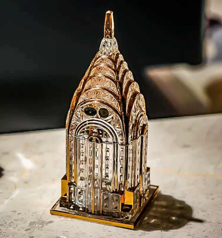 Bohemia Gold Trimmed Crystal Castle Keepsake Box