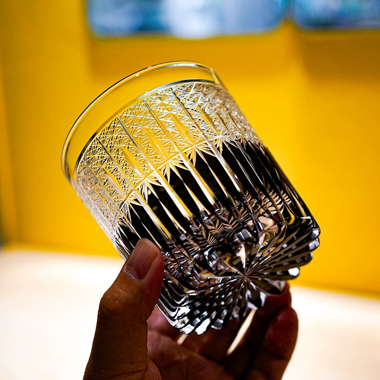 Edo Kiriko Handcrafted Stellar Nexus Whisky Glass With Wooden Box