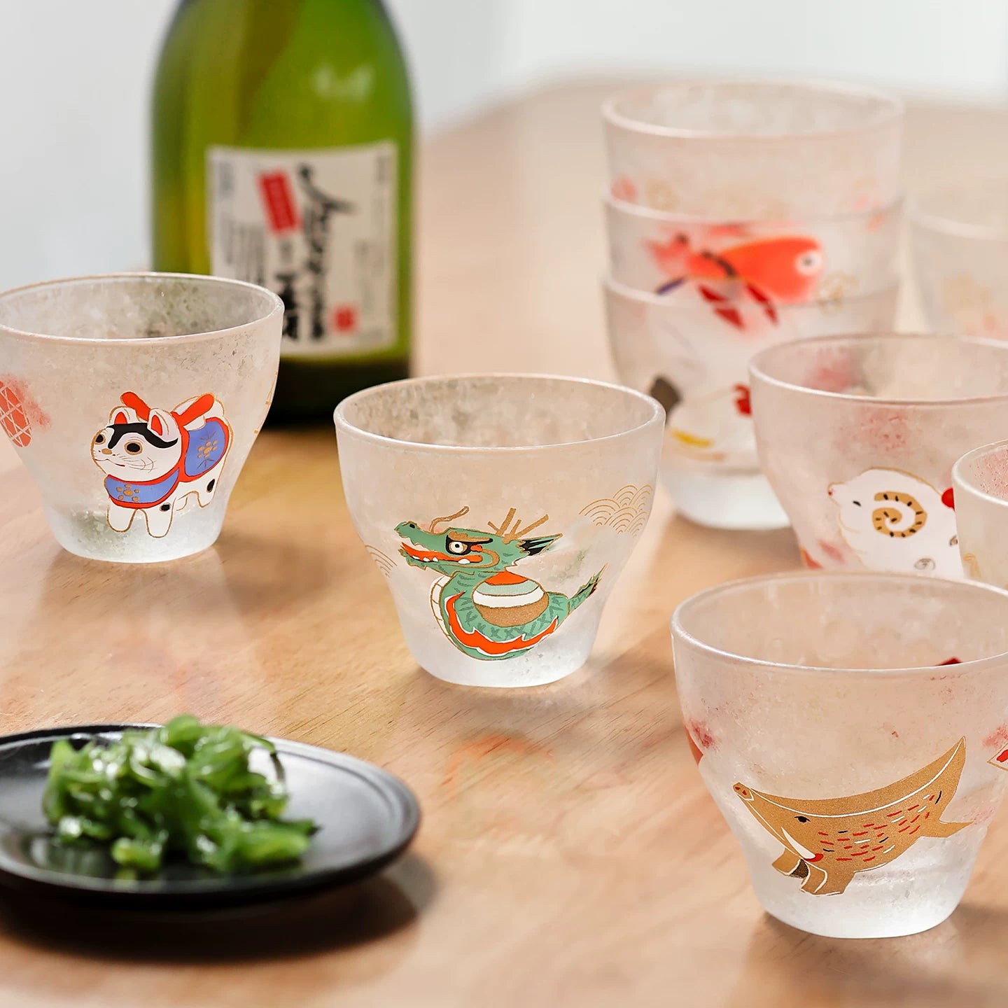 Aderia Eto Fuku Frosted Sake Cup Collection
