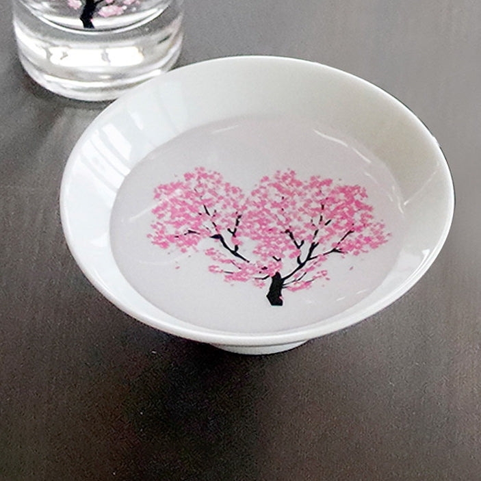 Ensemble de tasses à sake à fleurs froides thermochromiques Sakura en Mino Ware