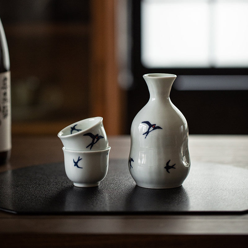 Hasami Ware Tsubame Sake Set