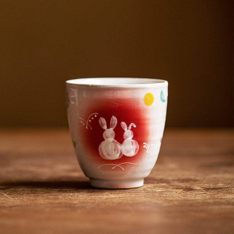 Mino Ware Tsukiyo Usagi Couple’s Tea Cup Set