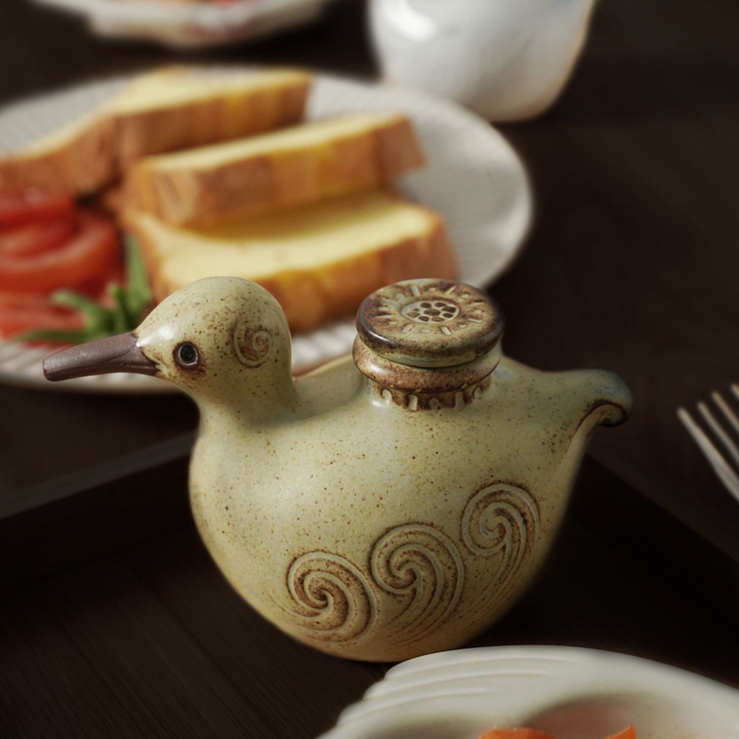 Seto Ware Handcrafted Duck-Shaped Soy Sauce Dispenser