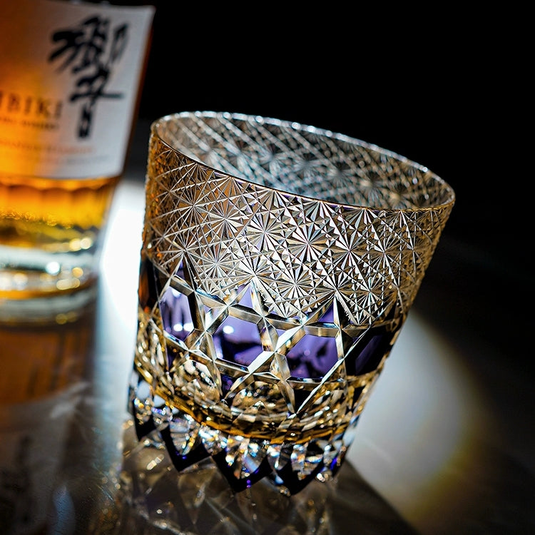 Edo Kiriko Handcrafted Fluorite Whisky Glass With Wooden Box