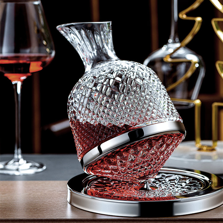 Luxury Wine Decanter Wine Aerator 360 Degree Rotating Wine Decanter Glass  Wine