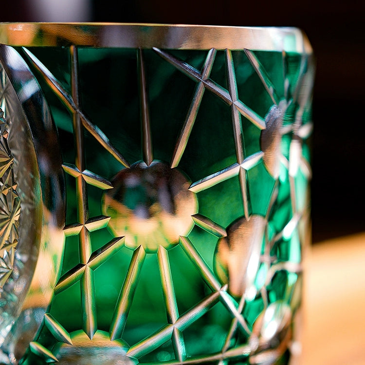 Edo Kiriko Handcrafted Night Jewel Whisky Glass With Wooden Box