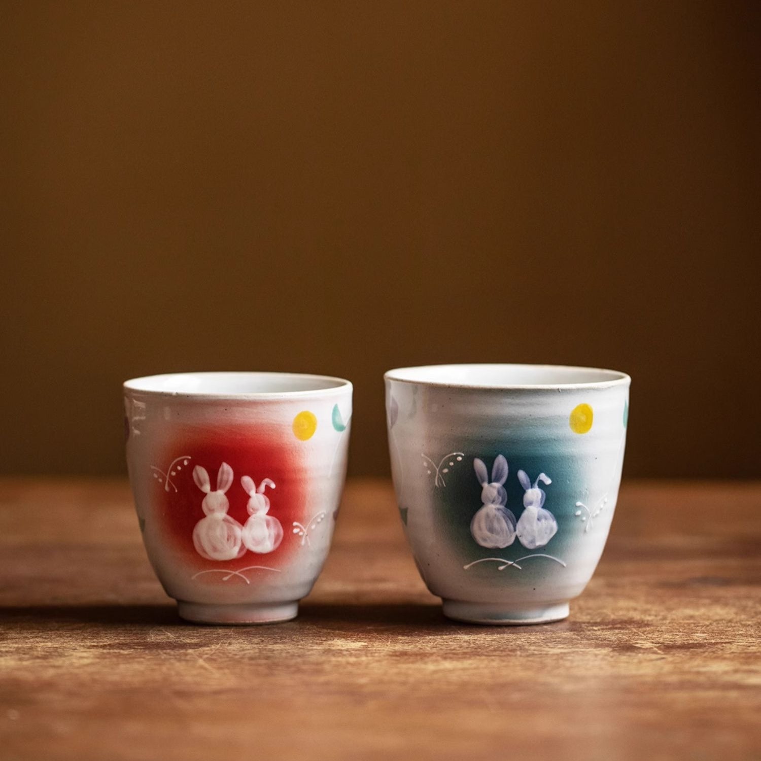 Mino Ware Tsukiyo Usagi Couple’s Tea Cup Set