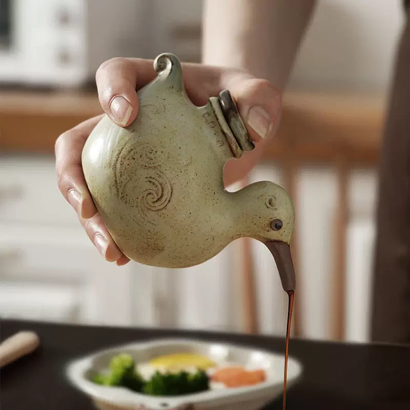 Seto Ware Handcrafted Duck-Shaped Soy Sauce Dispenser