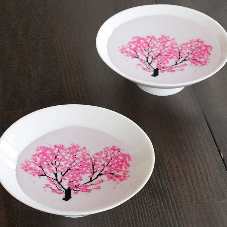 Ensemble de tasses à sake à fleurs froides thermochromiques Sakura en Mino Ware