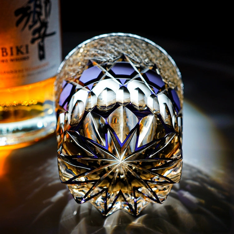 Edo Kiriko Handcrafted Fluorite Whisky Glass With Wooden Box