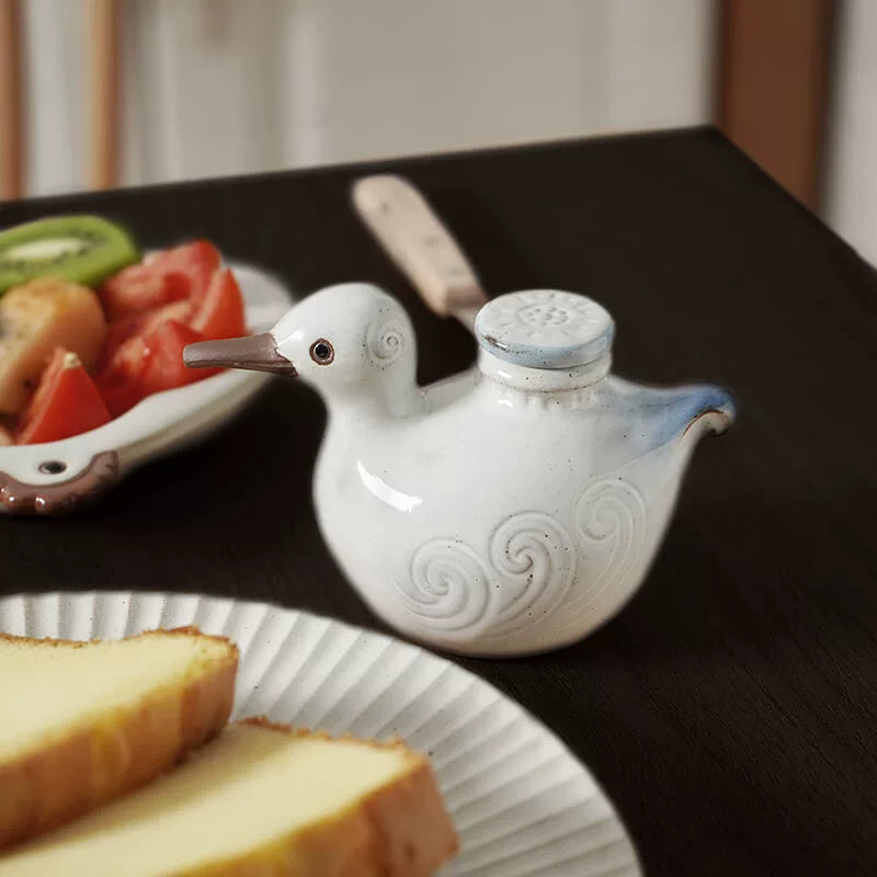 Seto Ware Handcrafted Duck-Shaped Soy Sauce Dispenser