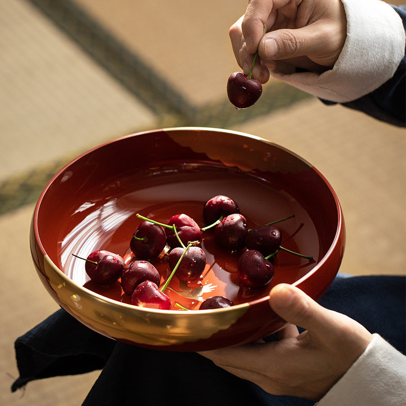 Yamanaka Shikki Circular Cranes Lacquer Resin Bowl