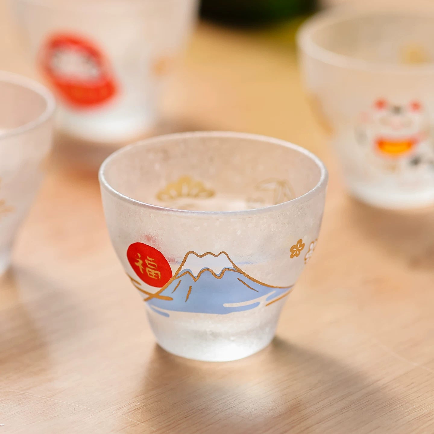 Aderia Eto Fuku Frosted Sake Cup Collection
