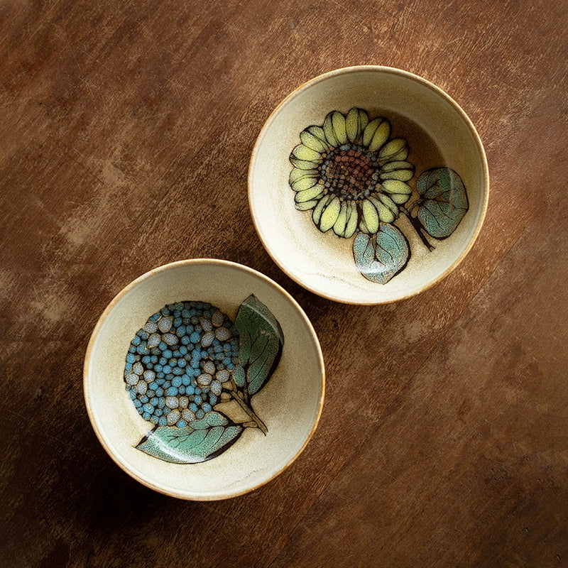 Nunobiki Yaki Handcrafted Floral Bowl Collection