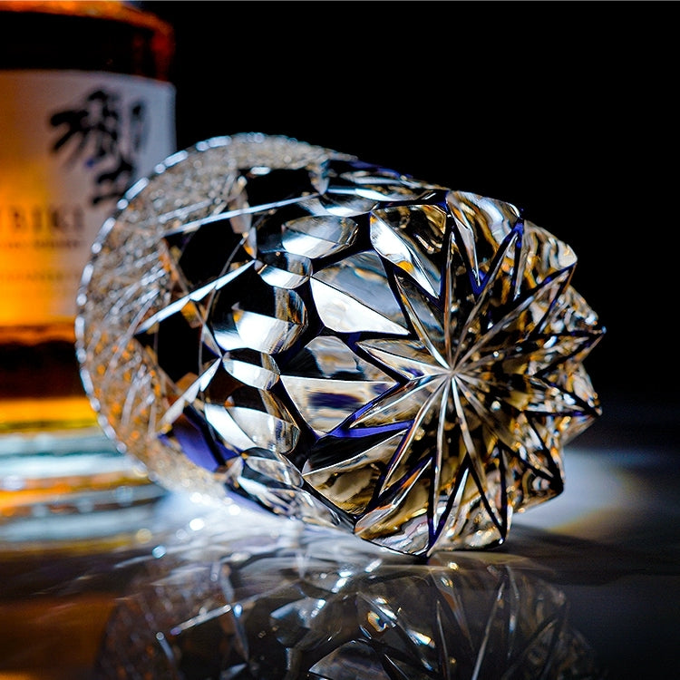 Edo Kiriko Handcrafted Fluorite Whiskey Glass With Wooden Box