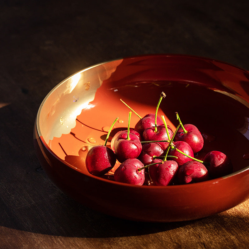 Yamanaka Shikki Circular Cranes Lacquer Resin Bowl