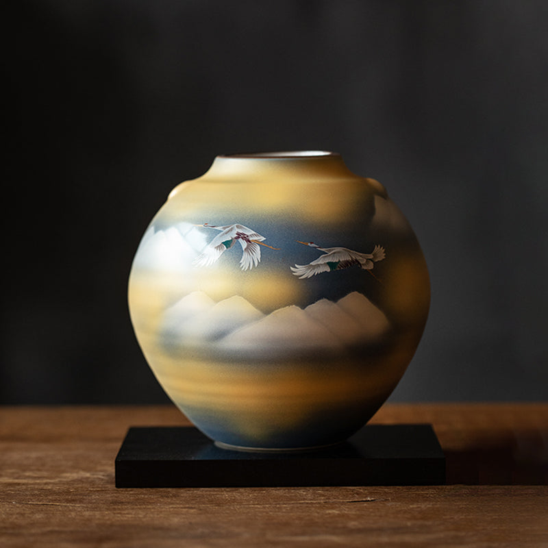 Kutaniyaki Handcrafted Yama no Megumi Vase Collection