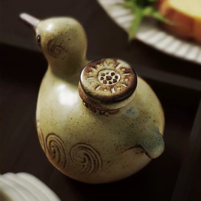 Seto Ware Handcrafted Duck-Shaped Soy Sauce Dispenser