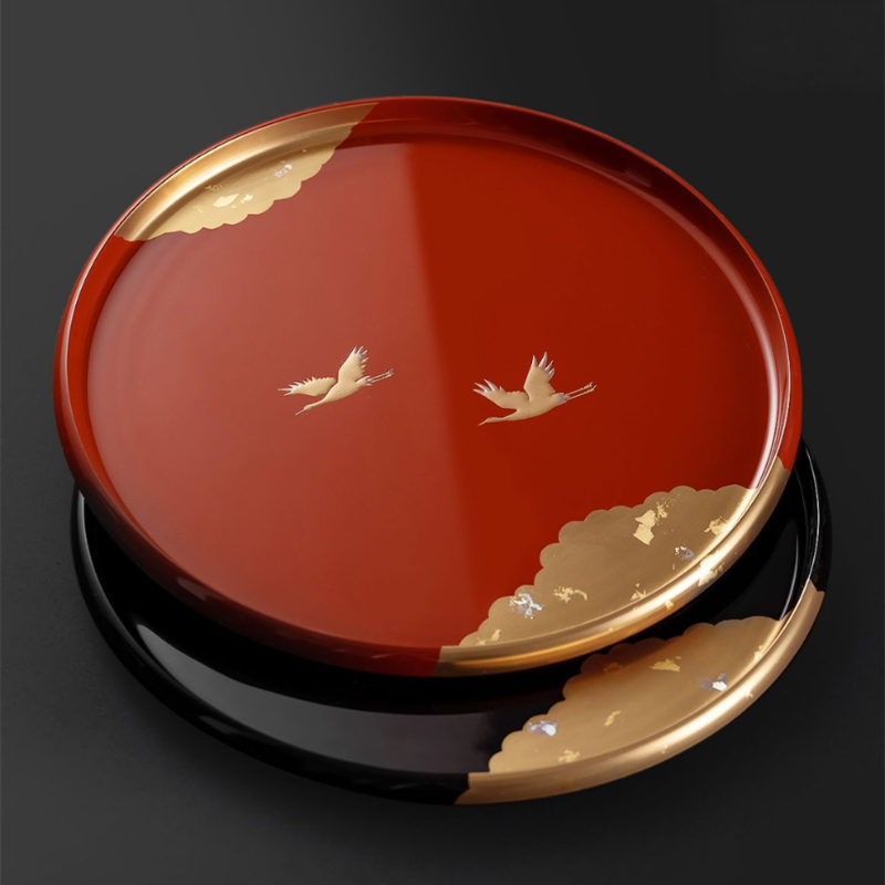 Yamanaka Shikki Circular Cranes Resin Tray