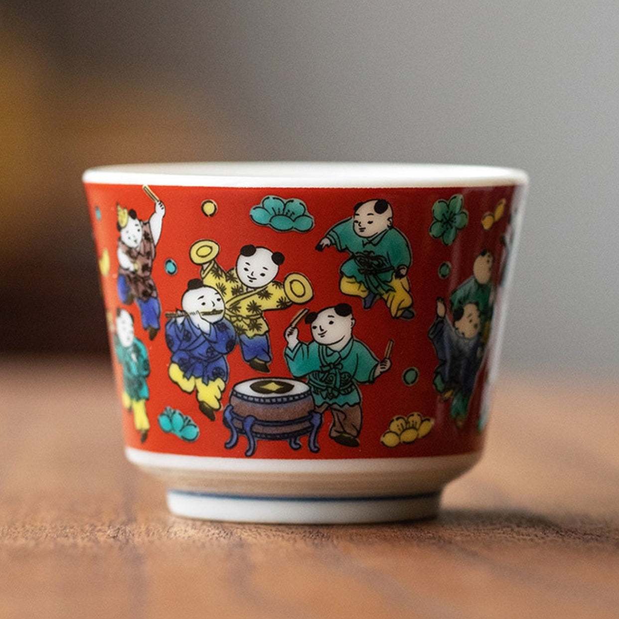 Kutaniyaki Handcrafted Vintage Tea Cup Set of Five