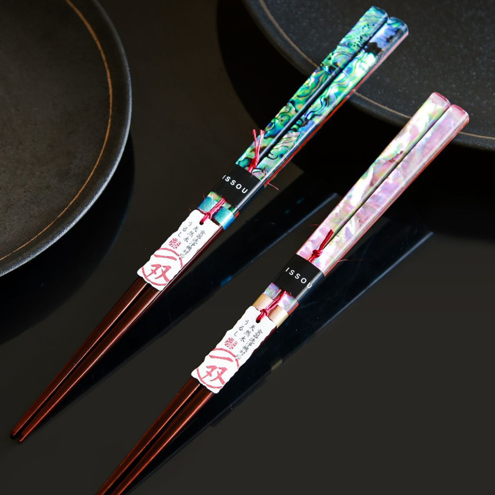 ISSOU Japanese Handcrafted Mother of Pearl Chopsticks Set