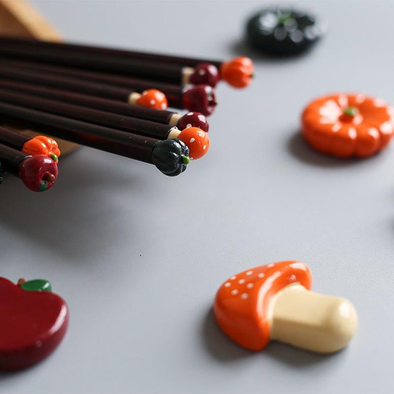 Japanese Handcraft Fall Seasonal Produce Resin Chopstick Rests - MASU