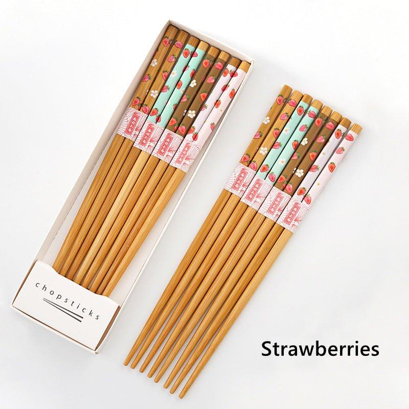 thumbnail image 2 of 5 Pairs Japanese Style Bamboo Chopsticks – Japan Pattern, Made In Japan 2 of 4