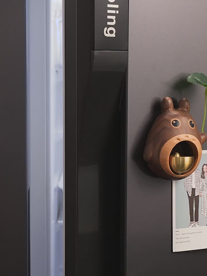 Handcrafted Wooden Totoro Doorbell With Metal Chime