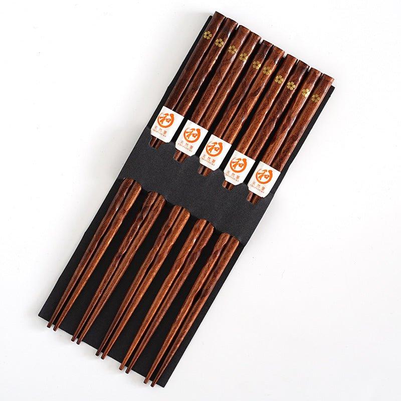 Japanese Golden Sakura Wooden Chopstick Set - MASU