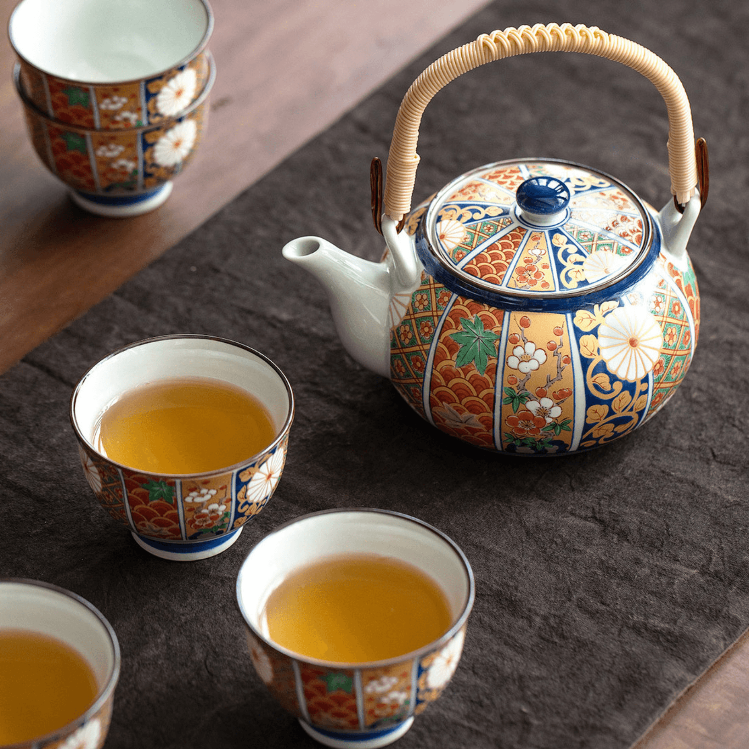 Japanesse Imari Series Handcrafted Tea Cups - MASU