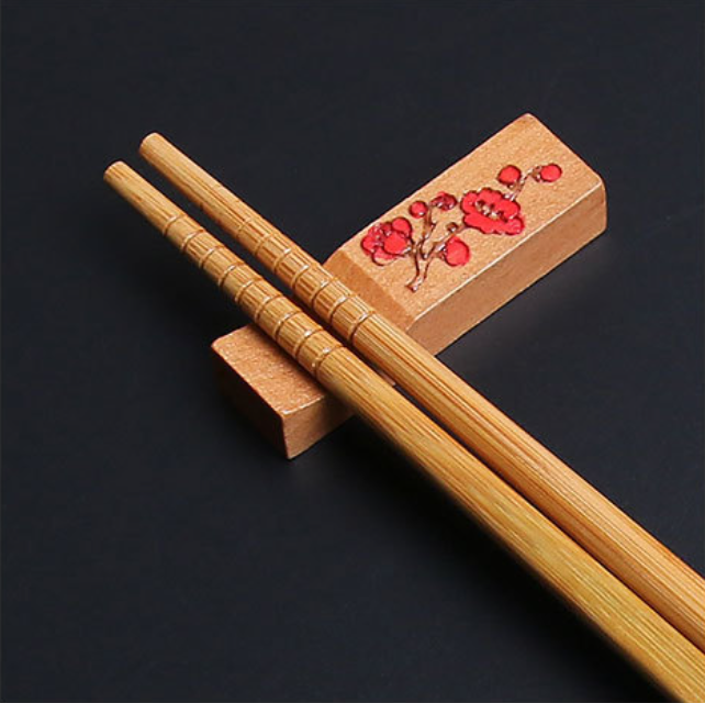 Japanese Geisha Themed Handcrafted Bamboo Chopsticks Sets - MASU