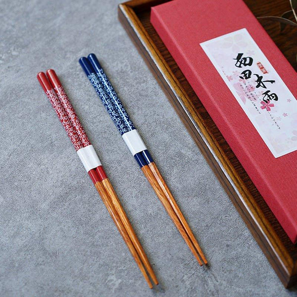 Japanese Golden Sakura Wooden Chopstick Set
