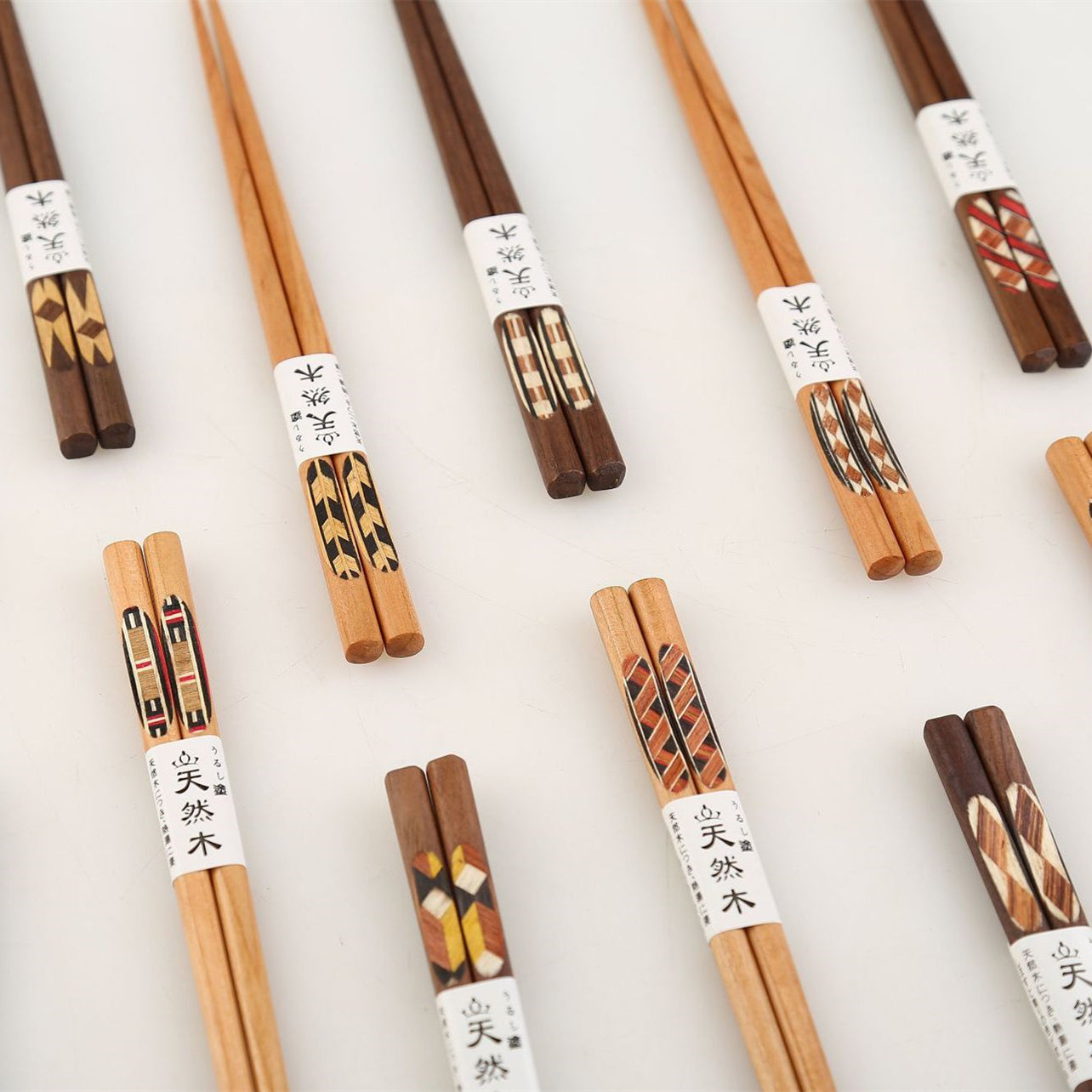 Japanese Assorted Pattern Wooden Chopstick Sets - MASU