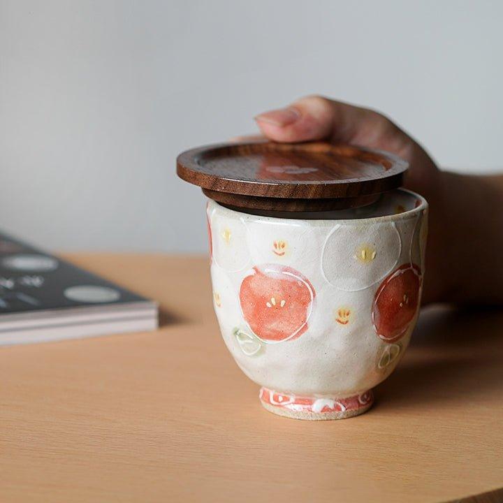 Japanese Rounded Walnut Wood Tea Cup Lid/Coaster - MASU