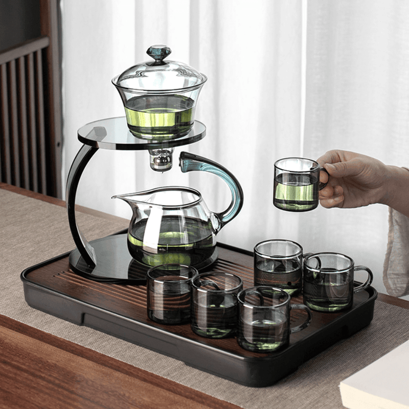 Glass Semi Automatic Tea Set Household Brewing Tea Set