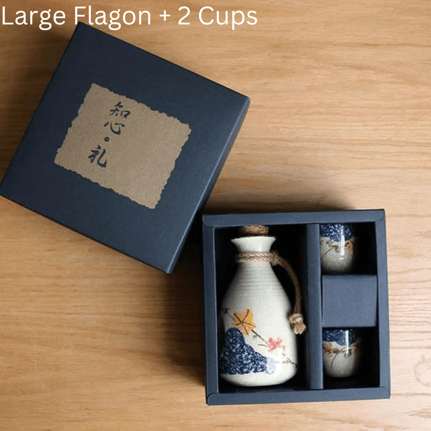 Japanese Sakura Sake Ceramic Flagon Sets - MASU