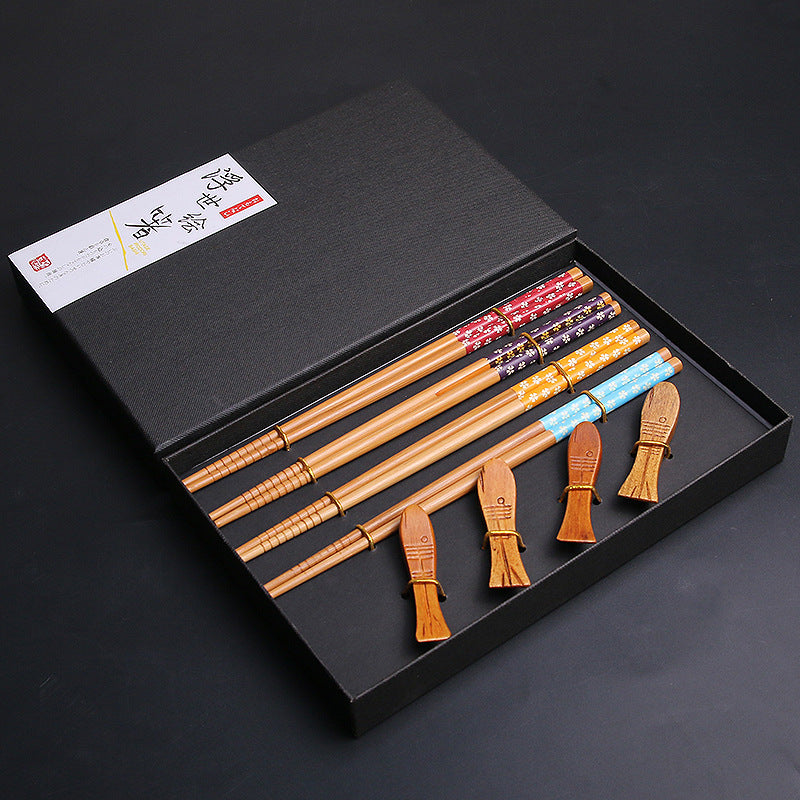 Japanese Handcrafted Sakura Bamboo Chopsticks Set - MASU