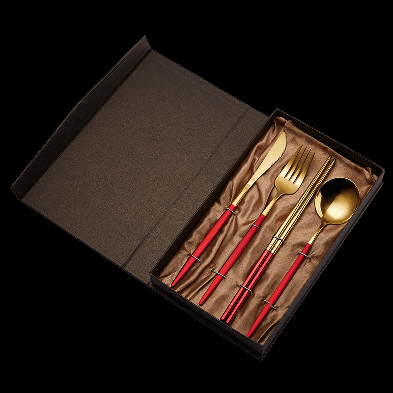 Stainless Steel Pointed Handle Utensil Gift Sets (Chopsticks Edition) - MASU