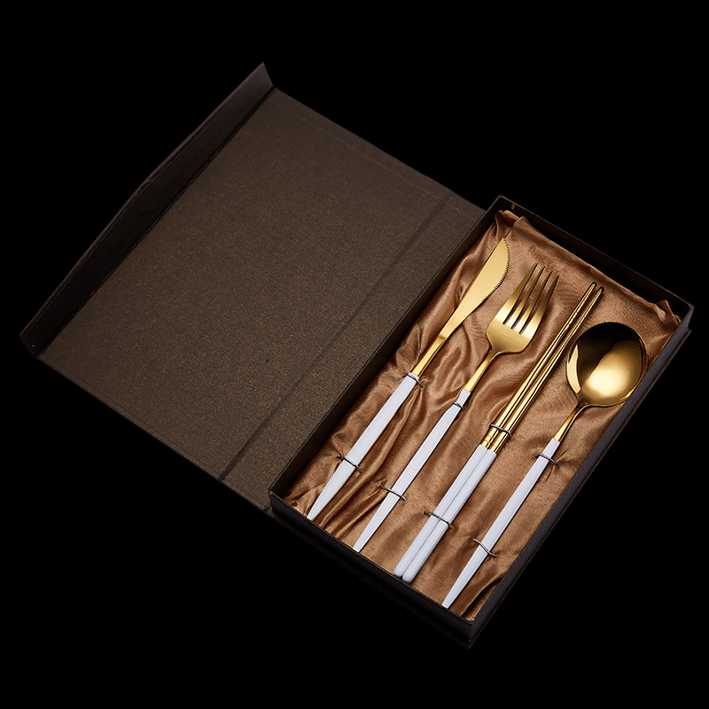 Stainless Steel Pointed Handle Utensil Gift Sets (Chopsticks Edition ...