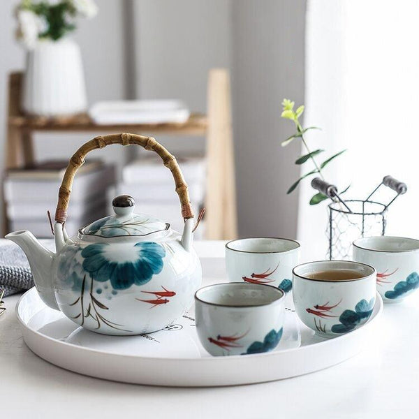Goldfish Tea Japanese Ceramic Goldfish Tea Sets - MASU