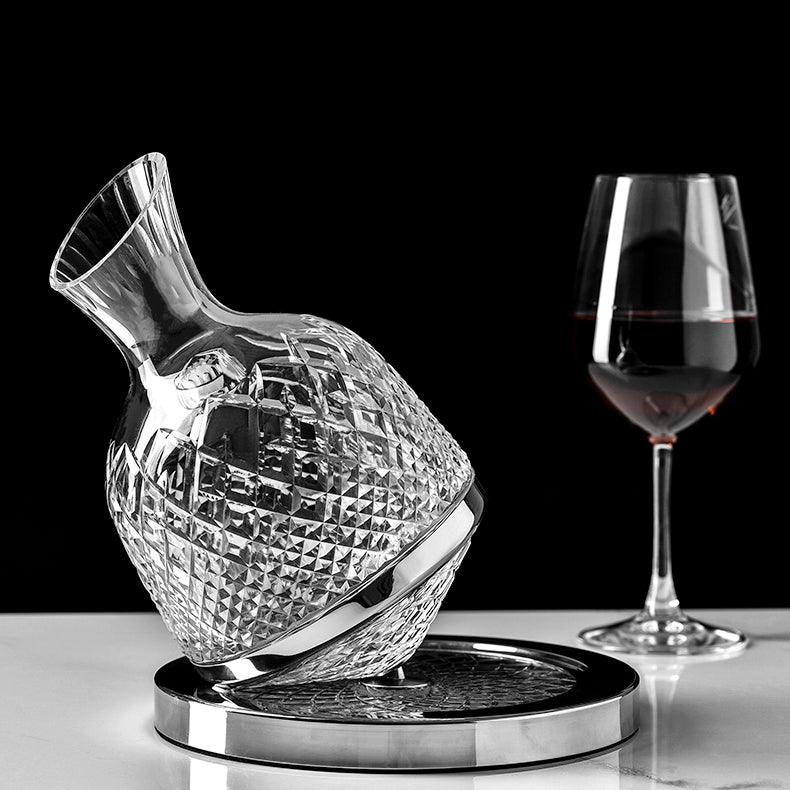 Luxury 360° Rotating Crystal Hand Blown Wine Decanter - MASU