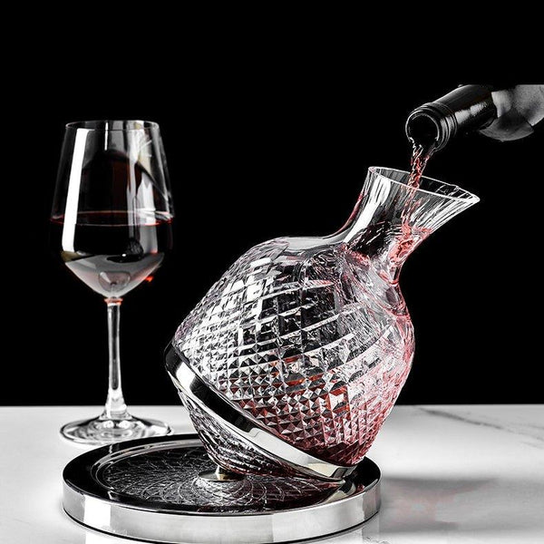 Luxury Wine Decanter Wine Aerator 360 Degree Rotating Wine Decanter Glass  Wine