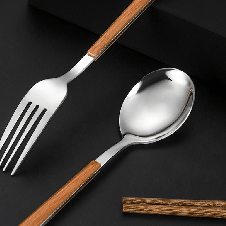 Stainless Steel Utensil Sets With Wooden Handle - MASU