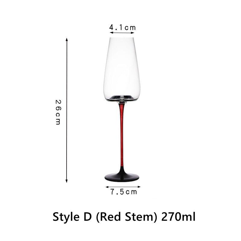 Crystal Glass Red Stem Burgundy Glasses - MASU