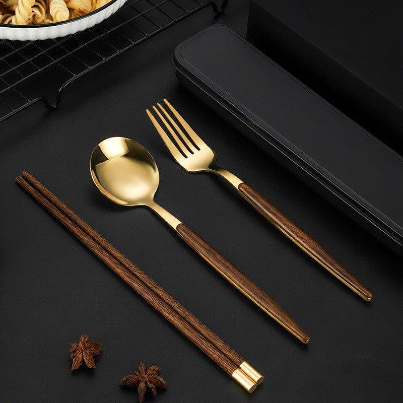 Stainless Steel Utensil Sets With Wooden Handle - MASU