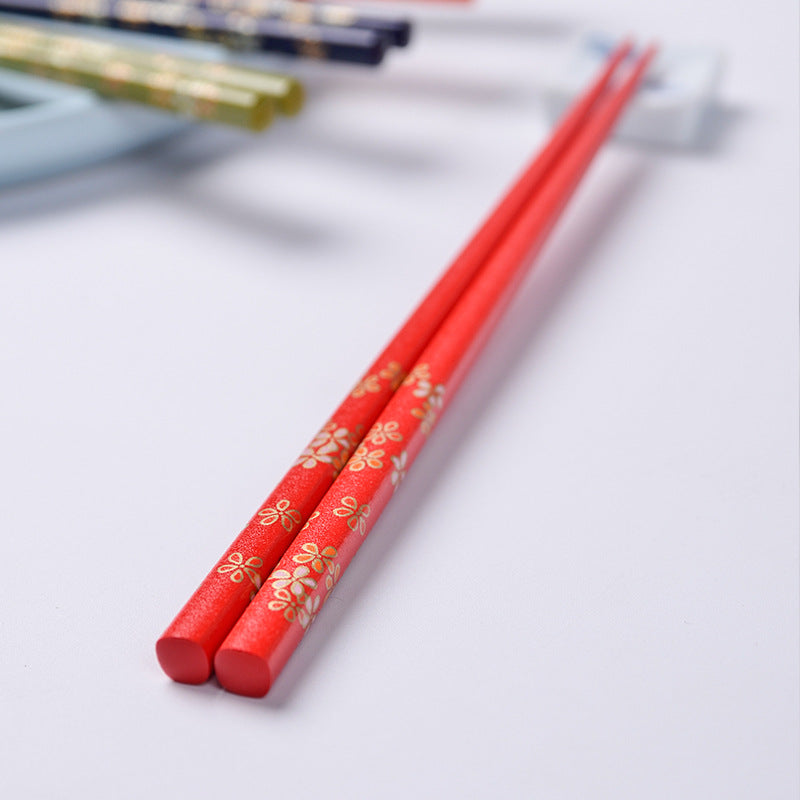 Japanese Rainbow Sakura Handcrafted Wooden Chopsticks Set of 5 - MASU